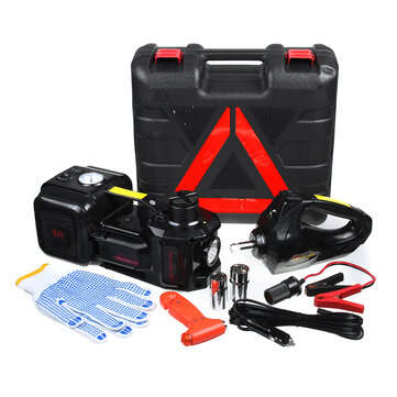 12V DC 5T 4-in-1 Electric Car Jack Auto Hydraulic Lift With Impact Wrench Hammer