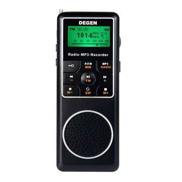 Degen DE1127 Portable AM/FM/SW Digital Radio With 4GB MP3 Player Voice Recorder E-book Reader