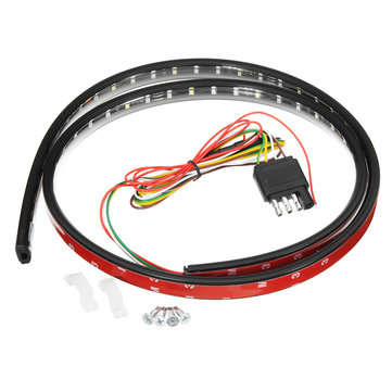 90cm 120cm 150cm Car LED Tailgate DRL Flexible Strip Light Brake Turn Signal Lamp ... (SIZE 3: 90CM)