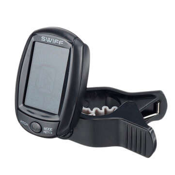 SWIFF A3-CS Rotatable Clip-on Tuner LCD Colorful Display Supports Vibration & Microphone Tuning for