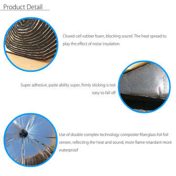 30x50cm Sound Proofing Deadening Mat Aluminum Foil Foam Anti Flame Retardant 7mm