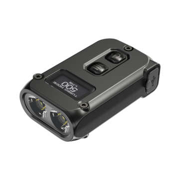 NITECORE TINI 2 P8 500LM Dual Light Mini LED Keychain Flashlight OLED Display USB ... (COLOR: BLACK)