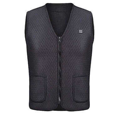 5 Heating 3 Gear Areas Electric Thermal Vest Jacket Outdoor Winter Warm USB Charging (SIZE: 3XL)