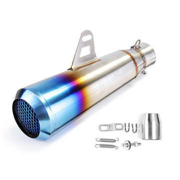 38mm-51mm Stainless Steel Half-blue Motorcycle Exhaust Muffler Pipe For Honda/Yamaha/Suzuki/Kawasaki