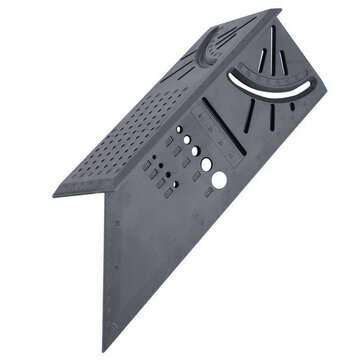 Woodworking 3D Mitre Angle Measuring Square Size Measure Tool Angle Ruler Hole-Pos... (COLOR.: GREY)