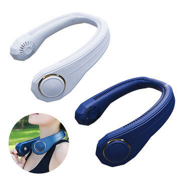4000mAh Portable Neckband Fan Neck Hanging Fan USB Rechargeable Air... (TYPE: 2000MAH | COLOR: BLUE)