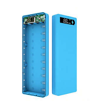 Quick Charge Version 10*18650 Power Bank Case Dual USB Mobile Phone Charge QC 3.0 P... (COLOR: BLUE)