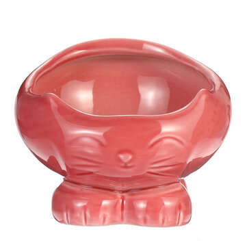 Cats Feeding Pet Bowl Food Ceramic Bowl Puppy Dogs Snack Water Feeder (SIZE: S | COLOR: PINK)