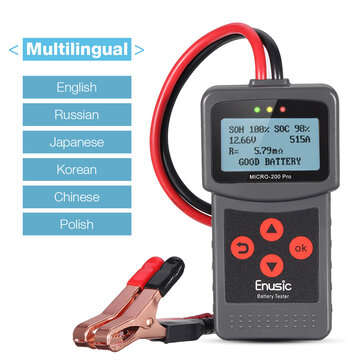 Enusic Micro-200 Pro 12V Car Motorcycle Battery Tester SAE CCA JIS Digital Battery A... (TYPE: 3)