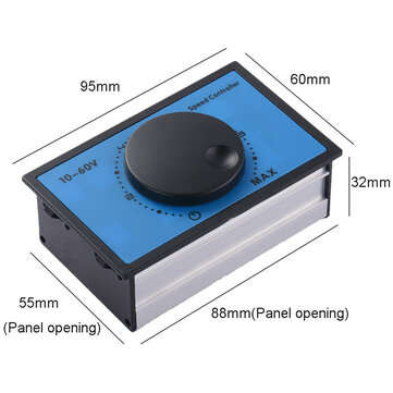 DC 10-60V 12V 24V 48V 20A PWM DC Motor Speed Controller Soft Start Switch TE1255 775 Motor