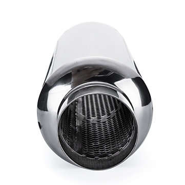 Universal Turbine Exhaust Muffler Resonator 304 Stainless Steel 2.5 Inch Inlet 2.5 Inch Outlet