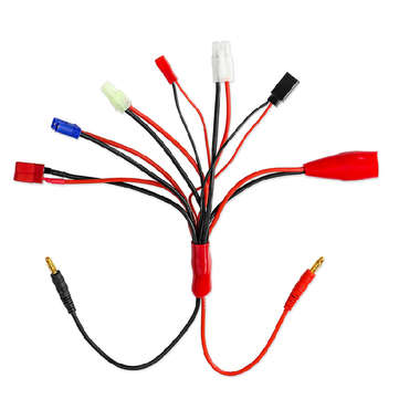 EV-PEAK 7in1 Banana Plug to JST TRX Tamiya T Deans EC3 Futaba Plug Multi-function Charging Cable for