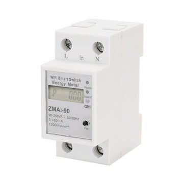 Single Phase Din Rail Wifi Smart Energy Meter Power Consumption Kwh Meter Wattmeter Support Smartlif