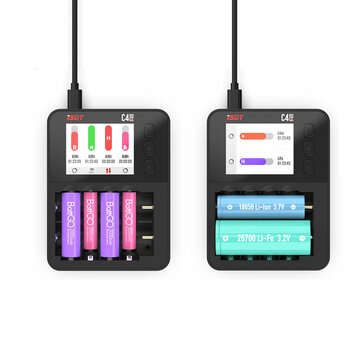 ISDT C4 EVO 36W 8A 6 Channels Smart Battery Charger With USB Output For 18650 26650 26700 AA AAA Bat