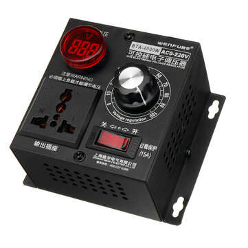 AC 220V 4000W Variable Voltage Regulator Step Down Voltage Converter Transformer Motor Speed Fan Con
