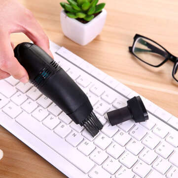 USB Computer Keyboard Vacuum Cleaner Home Mini Handheld Cleaner Notebook Keyboard... (COLOR.: BLACK)