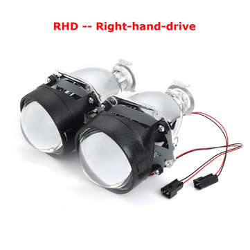 2.5` HID Bi-Xenon Projector Headlights Lens H1 H4 H7 Retrofit ... (TYPE: SEVENLIGHTCOLORSWITHREMOTE)