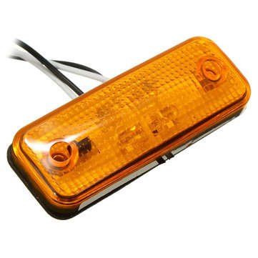 4 LED Side Marker Light Indicator Lamp for Bus Truck Trailer Lorry Caravan 12~24V E8 (COLOR.: AMBER)