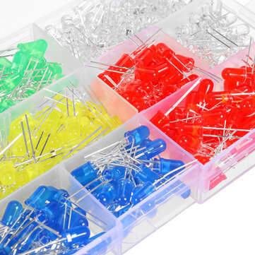 500PCS F5 5mm LED Light-emitting Diode Luminous Tube Beads Resistance Lights Kits Bulb Lamp
