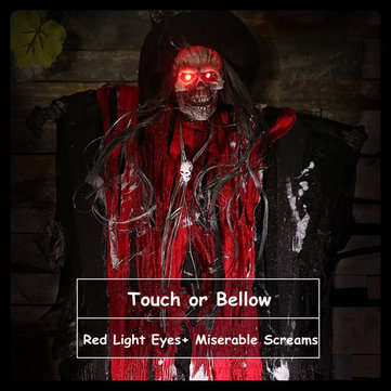 Halloween Hanging Ghost Witch Voice Red Light Eyes Party Decoration Toys Supplies