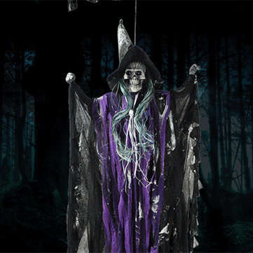 Halloween Hanging Ghost Witch Voice Red Light Eyes Party Decoration Toys Supplies