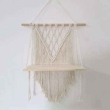 Cotton Wall Tapestry Woven Macrame Boho Plant Hanger Holder Tapestry Wall Hanging Art Home Storage D