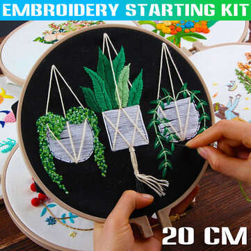 DIY Cross Stitch Kit Plants Pattern Embroidery Starting Kit Craft Threads Tool