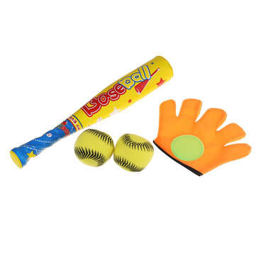 4Pcs Toy Baseball Set EVA Soft Foam Safe Sport Mini Baseball Bat and Glove Set For Children Indoor a