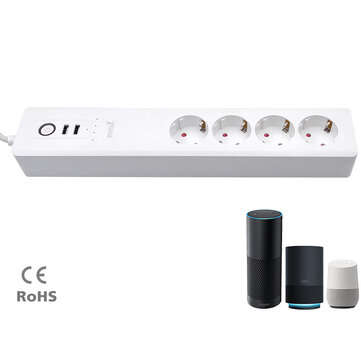 XENON WiFi Smart Power Strip 16A Multiple Outlet Extension Cord with 2 * USB Ports / 4 * AC Outlets