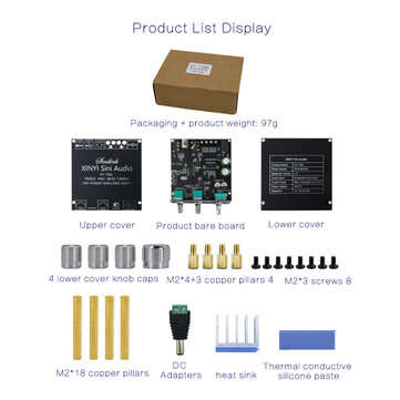 XY-T50L Bluetooth 5.0 Subwoofer Amplifier Board 2.0 Channel High Power 2X50W Bass AMP Audio Stereo A