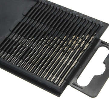20pcs 0.3-1.6mm Micro HSS Twist Drill Bits Set Straight Shank