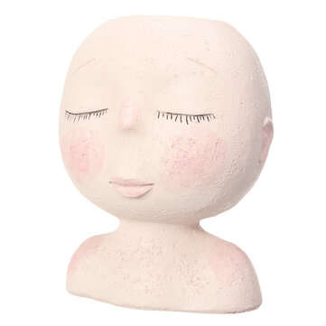 Nordic Doll Shaped Flower Pot Sculpture Flower Pot Art Vase Home Decor Succulents Head Shaped Vase O