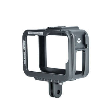 TELESIN Aluminum Protective Case for GoPro Hero 9 Camera Frame Housing Cage with Removable Backdoor