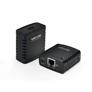 Wavlink Ethernet to USB 2.0 Network LRP Print Server USB Hub 100Mbps Printers Power Adapter Share a