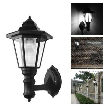 Outdoor Solar Powered Hexagon Shape Wall-Mount LED Lantern Light Garden Lawn Waterproof Wall Lamp