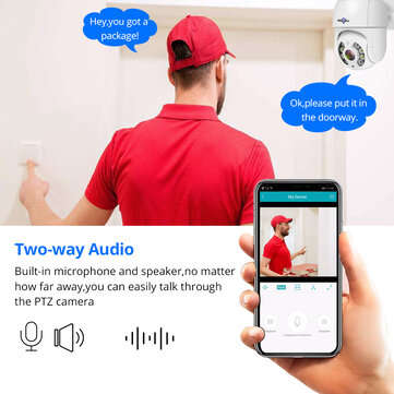 Hiseeu 3MP WiFi IP PTZ 1536p Dome ONVIF High Speed Security DSD Waterproof SD Card IP Camera Wireles
