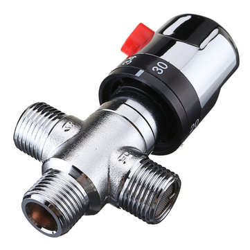 22mm Hot Cold Water Thermostatic Mixing Valve 3 Way Adjust Temperature Control Valve