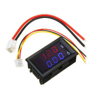 Mini Digital Voltmeter Ammeter DC 100V 10A Panel Amp Volt Voltage Current Meter Tester 0.56" Blue Re