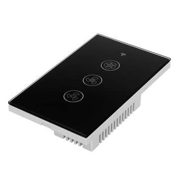 MoesHouse Black WiFi+RF433 Smart US Ceiling Fan Switch Smart Life/Tuya App 2/3 Way Control Wireless