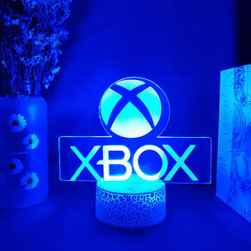 Xbox Game Icon 3D Illusion Lamp Gaming Room Desktop Setup LED ... (TYPE: 7COLORTOUCH | COLOR: WHITE)