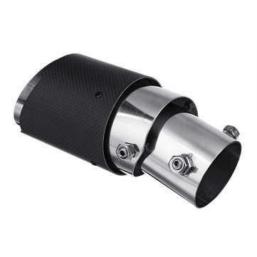 63mm Adjustable Angle Car Exhaust Muffler Pipe Tip Cover 100% Carbon Fiber Matte Black