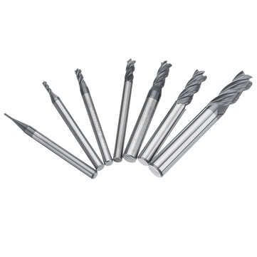 7pcs 1-8mm Milling Cutter Solid Carbide Straight End Mill 4 Flutes Milling Cutter