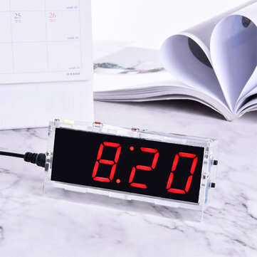 WangDaTao HU-005 Digital Clock Production Kit 51 Single-chip Clock Training We... (LIGHT COLOR: RED)