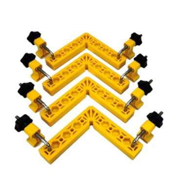 4 Set 150150mm 90 Degrees Woodworking Precision Clamp Positioning Ruler L-Type ... (COLOR: YELLOW)