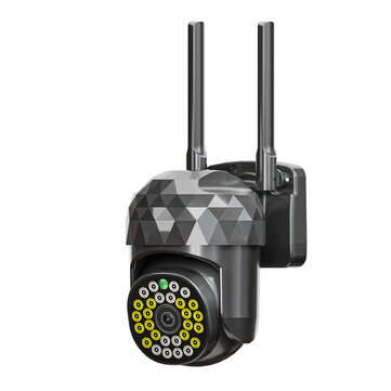 Xiaovv V380pro Hd 2mp Wifi Ip Camera Waterproof Infrared Full Color Night Vision S... (color: Black)