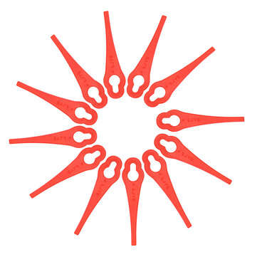 12/24Pcs Grass Trimmer Plastic Blades For Ferrex/Aldi FAR 20-1 (QUANTITY: 12PCS)
