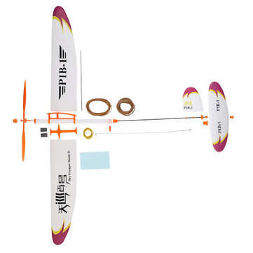 P1B-1 Rubber Band Powered Airplane Hand Launch Level Elastic Powered RC Aircraft DIY Assembly Sky Vo