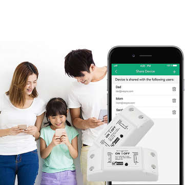 AUGIENB 2.4GHz ABS Shell WiFi Wireless Smart Switch Module APP Remote Control Automation Timer for D