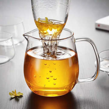 500ml Glass Teapot Infuser Filter Herbal Tea Pot Leaf Strainer Kettle