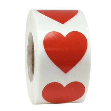 Heart Shape of Red Stickers Seal Labels 500Pcs/roll Labels Stickers Scrapbooking Pac... (COLOR: RED)